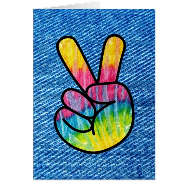 Vertical Tie-Dye Peace Symbol Cards (Front)