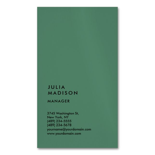 Vertical Trendy Manager Consultant Business Card Magnet (Front Vertical)