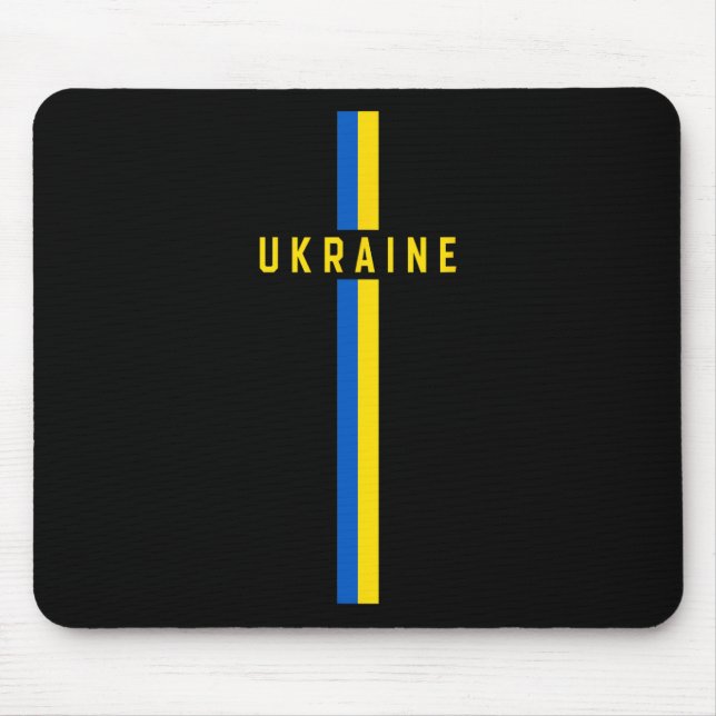 Vertical Ukraine Flag With Text “ukraine” In Capit Mouse Pad (Front)