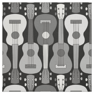 Vertical Ukulele Pattern Fabric