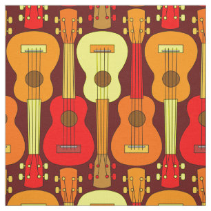 Vertical Ukulele Pattern Fabric