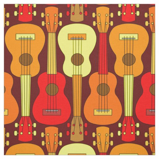 Vertical Ukulele Pattern  Fabric