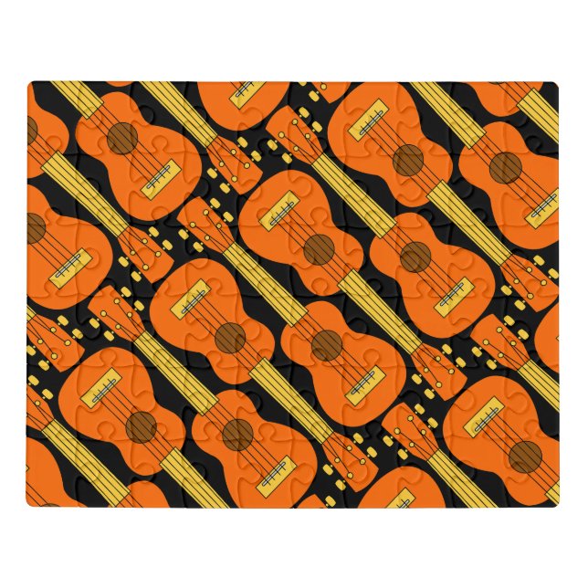 Vertical Ukulele Pattern Jigsaw Puzzle (Puzzle Horizontal)