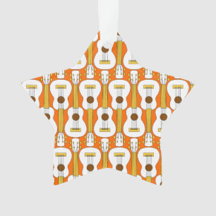 Vertical Ukulele Pattern Ornament