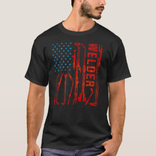 Vertical USA Flag Red Lines Patriotic Welding for T-Shirt