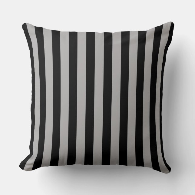  vertical wallpaper gray black stripes throw pillow (Front)