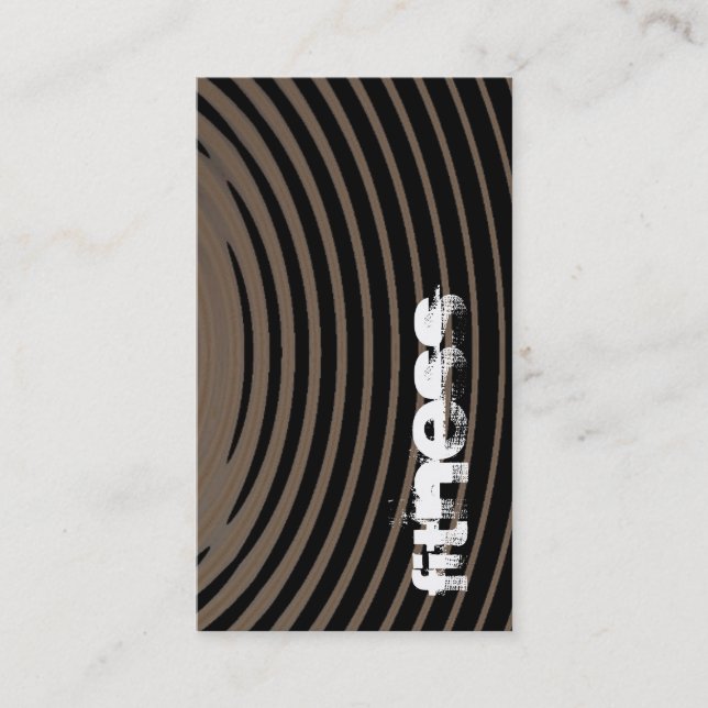 Vertical Waves Black Fitness Sport Business Card (Front)