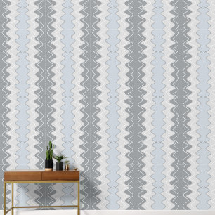 Vertical wavy stripes, different shades of gray wallpaper