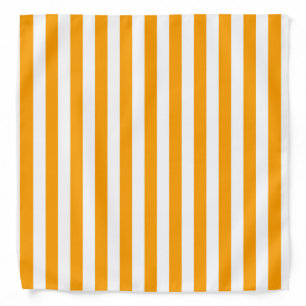 Vertical White and Orange Stripes HalloweenBandana Bandana