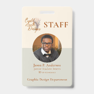 Vertical Yellow Green Professional Custom Logo Badge