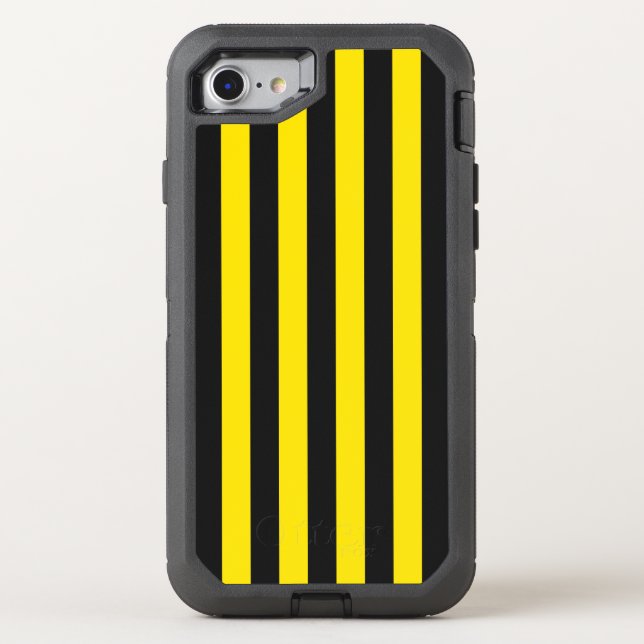 Vertical Yellow Stripes Otterbox iPhone Case (Back)