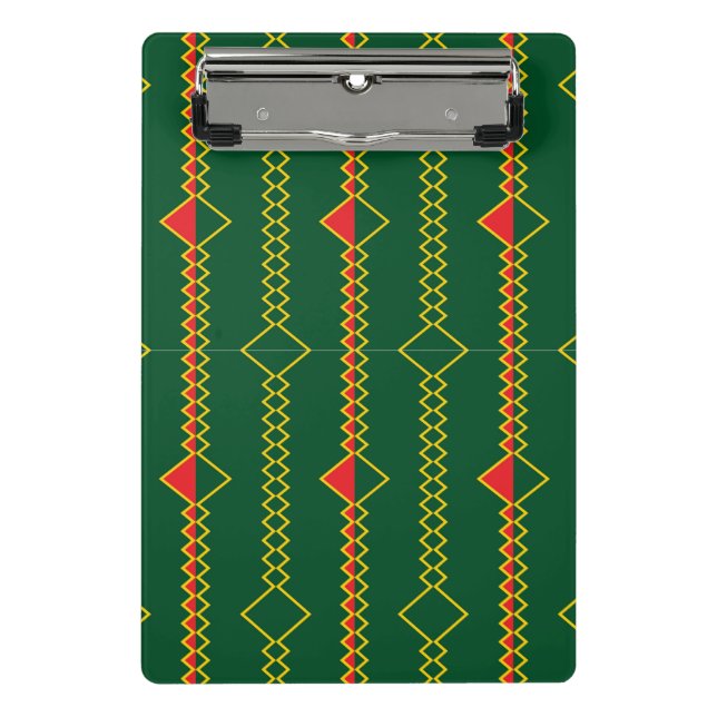 Vertical Zigzag Lines Green Digital Paper-72729 Mini Clipboard (Front)