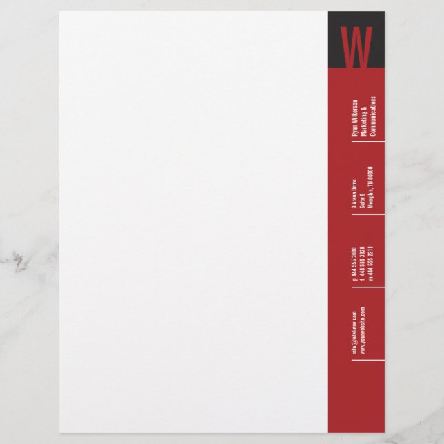 Verticality Crimson Monogram Letterhead (Front)