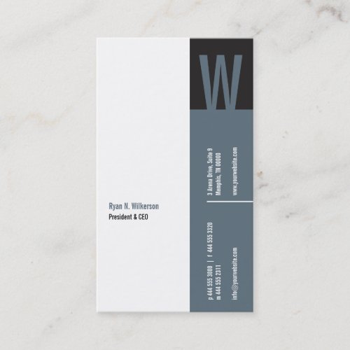 Verticality Monogram Business Card