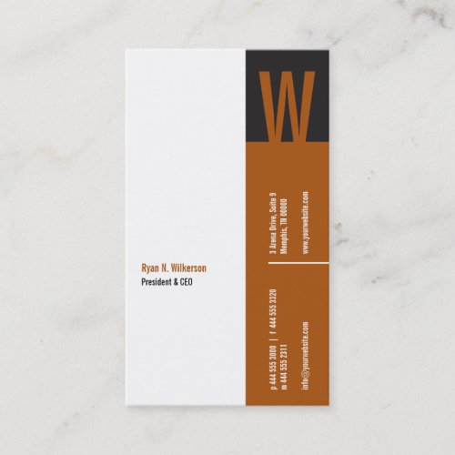 Verticality Monogram Business Card