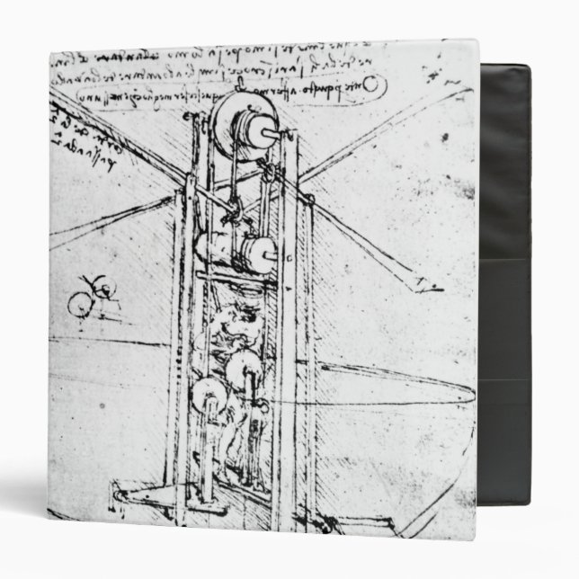 Vertically standing bird's-winged flying binder (Front/Inside)