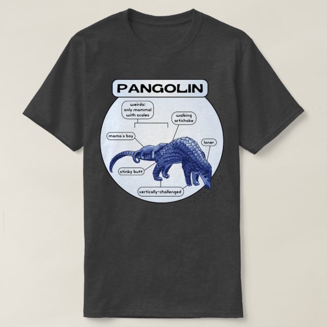 VerticallyChallenged Pangolin T-Shirt (Design Front)