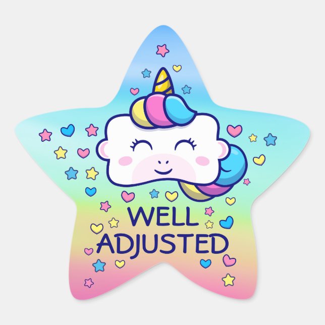 Verticorn™ Well Adjusted Chiropractic Kids  Star Sticker (Front)
