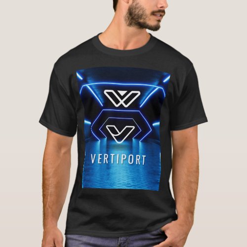 Vertiport Blue for Air Taxi AAM UAM VTOL EVTOL  T_Shirt