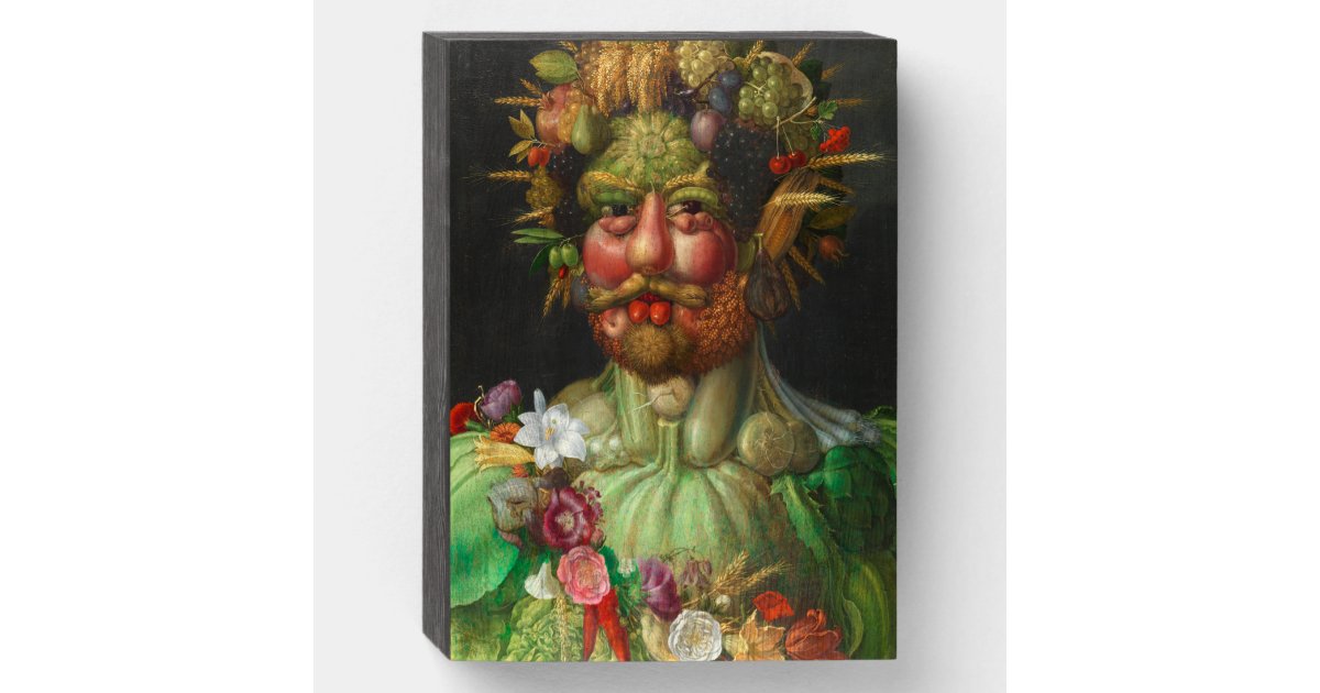 Vertumnus c. 1591 by Giuseppe Arcimboldo Wooden Box Sign | Zazzle