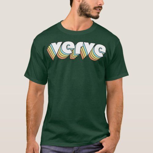 Verve Retro Rainbow Typography Faded Style T_Shirt