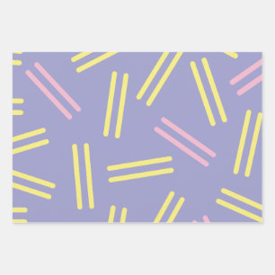 Very 80s Retro Pattern in Pastel Lavender Purple Wrapping Paper Sheets