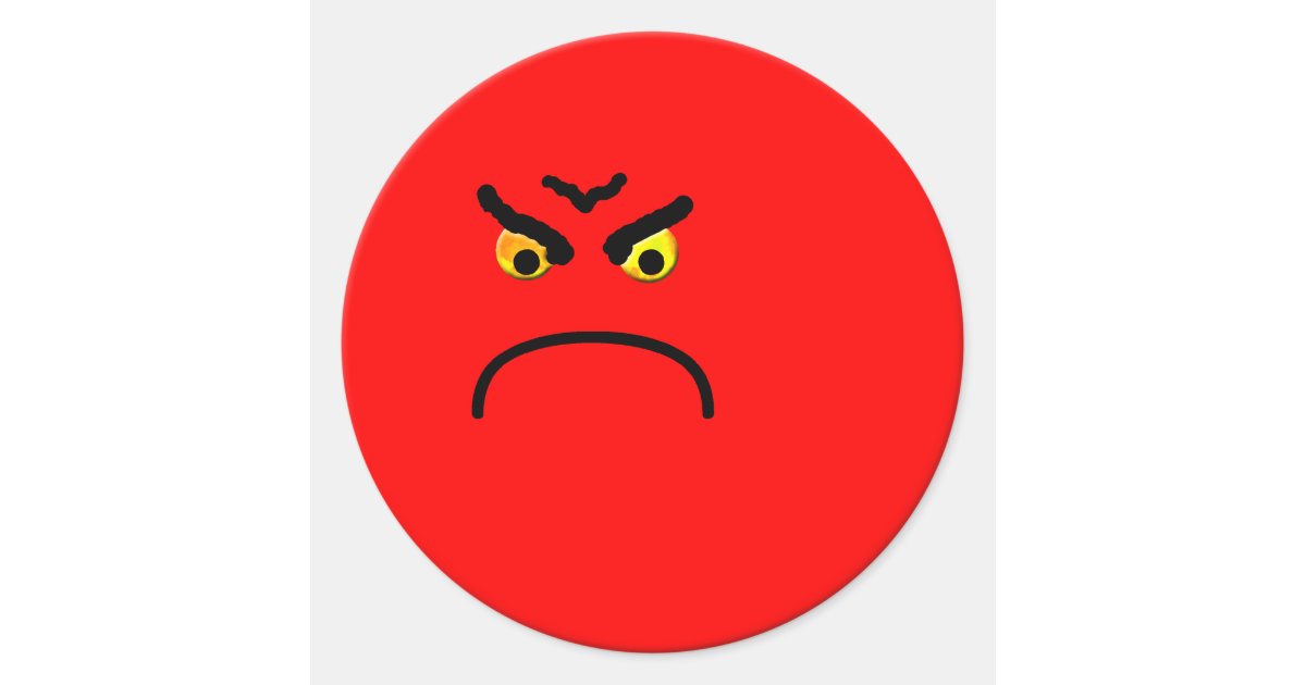 Very Angry. Angry smile Sticker.