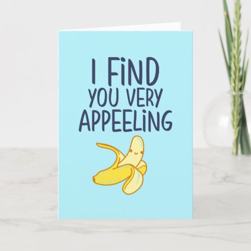 Very Appeeling Banana Pun Funny Valentines Day Holiday Card