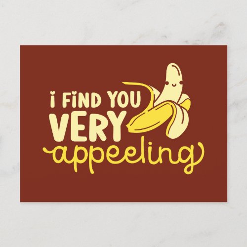 Very Appeeling Cute Banana Funny Valentines Day Postcard