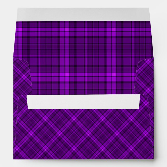 Very beautiful bright checkered pattern of purple  envelope (Back (Bottom))