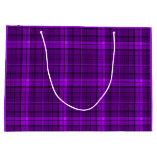 Very beautiful bright checkered pattern of purple large gift bag