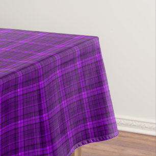 Very beautiful bright checkered pattern of purple tablecloth