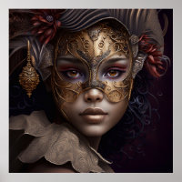 Very beautiful woman portrait with a Venetian mask
