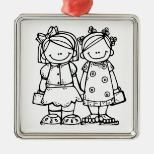 VERY BEST FRIENDS AND OR LOVING SISTERS METAL ORNAMENT
