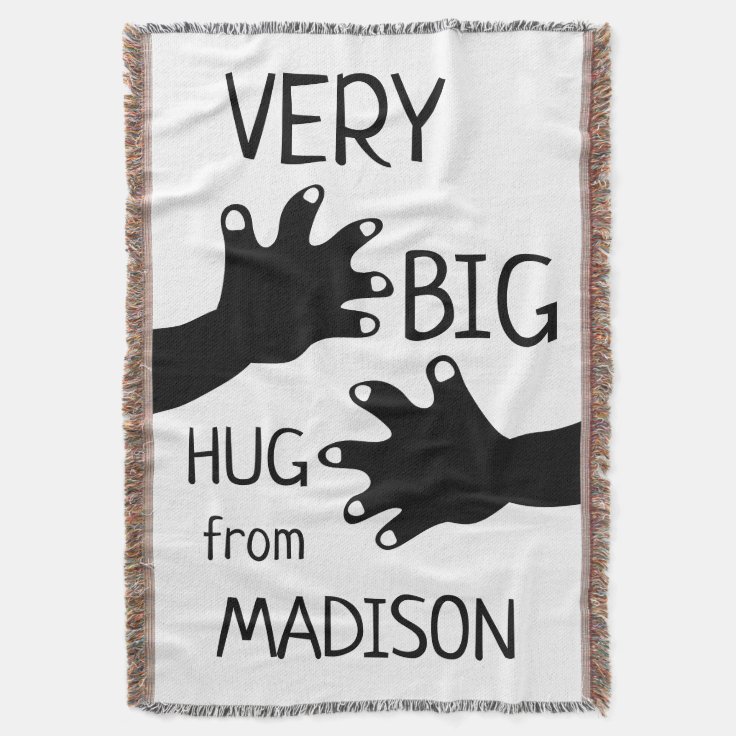 Very Big HUG from You Gift Cotton Throw Blanket Zazzle