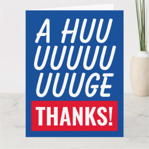 Very big oversized bold typography thank you cards