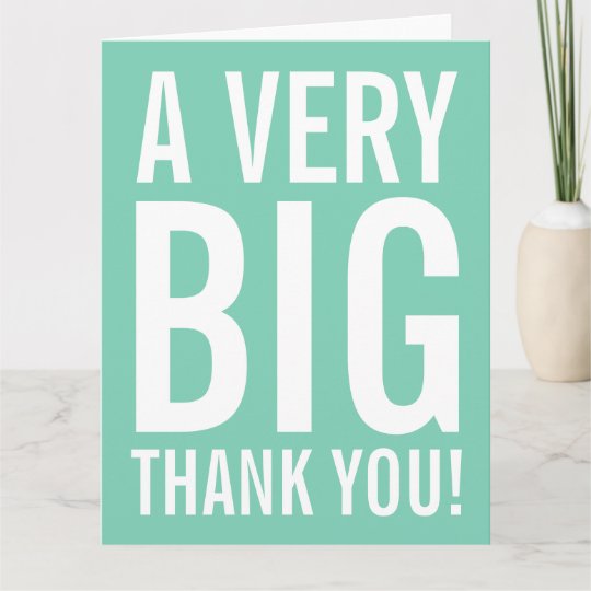 Very big oversized mint Thank You greeting cards | Zazzle.com