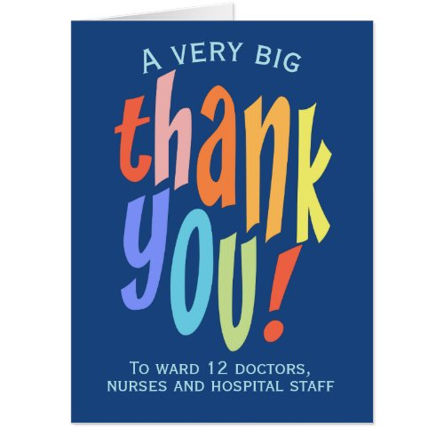 Very Big Thank You Appreciation Hospital Keyworker Card