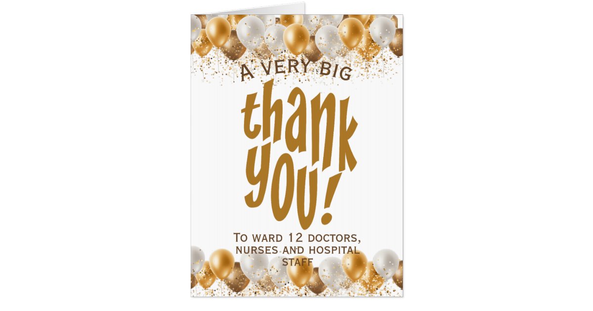 Very Big Thank You Appreciation Hospital Keyworker Card | Zazzle