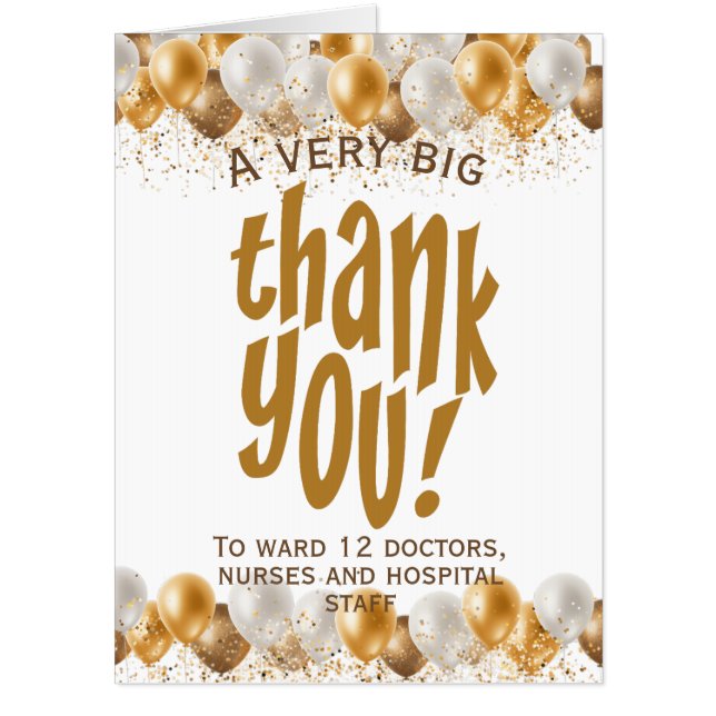 Very Big Thank You Appreciation Hospital Keyworker Card (Front)
