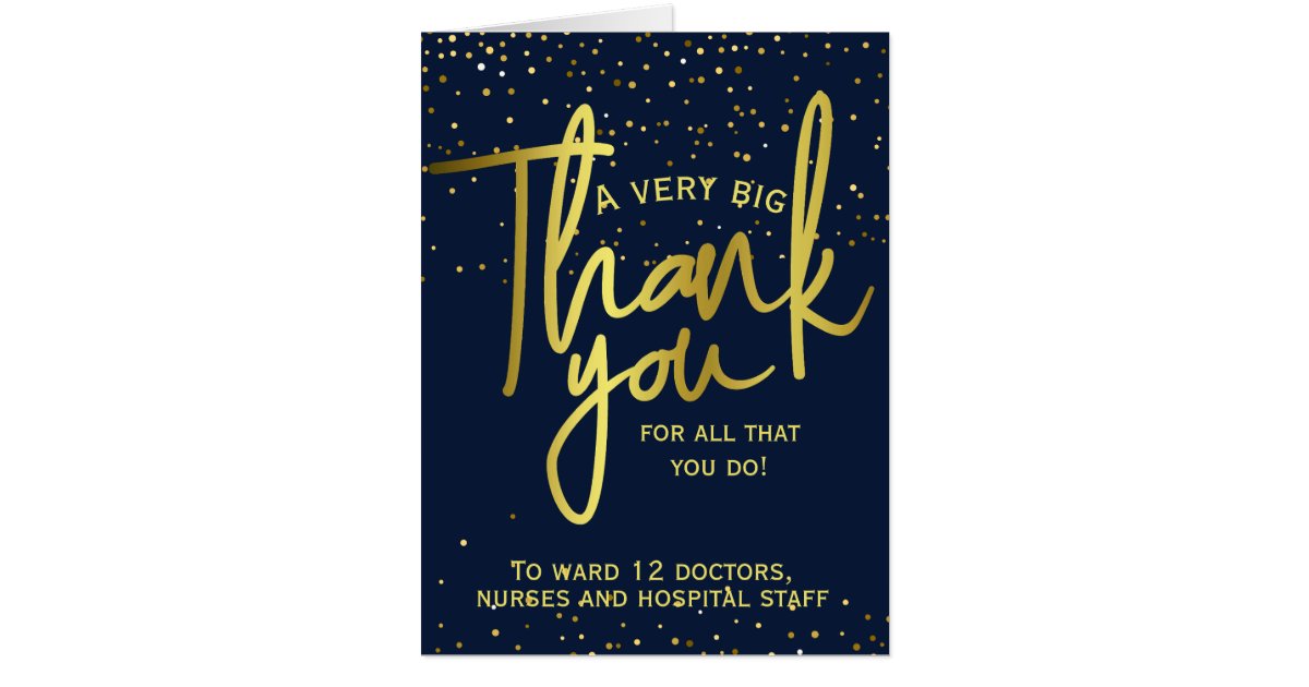 Very Big Thank You Appreciation Hospital Keyworker Card | Zazzle