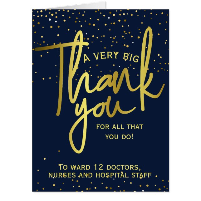 Very Big Thank You Appreciation Hospital Keyworker Card (Front)