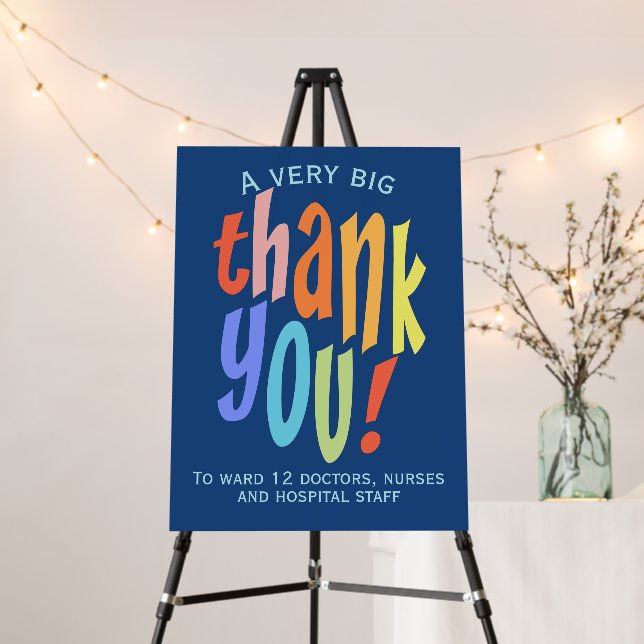 Very Big Thank You Appreciation Hospital Keyworker Foam Board (In Situ (Stand))