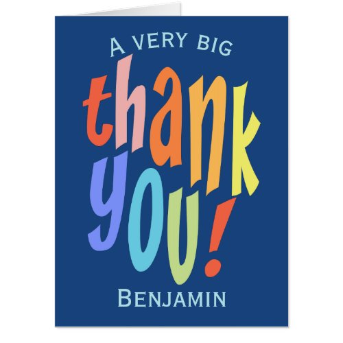 Very Big Thank You Colorful Typographic Card