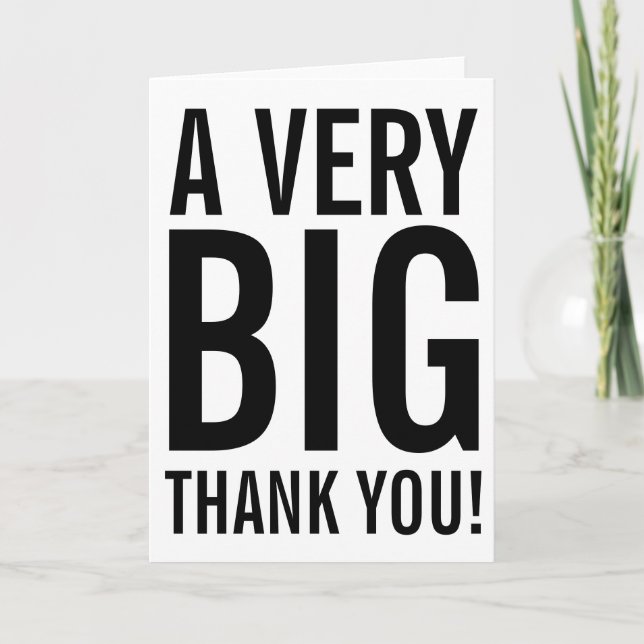 Very Big Thank You Greeting Card (Front)
