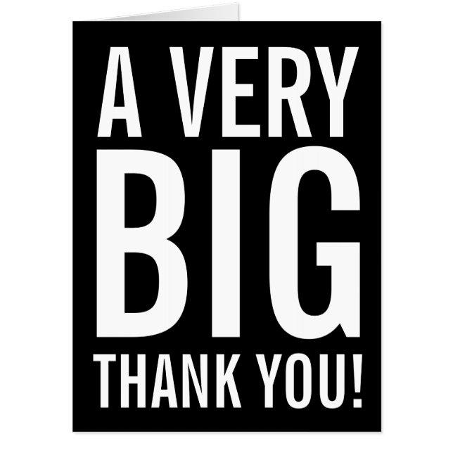 Very Big Thank You Huge Greeting Card (Front)