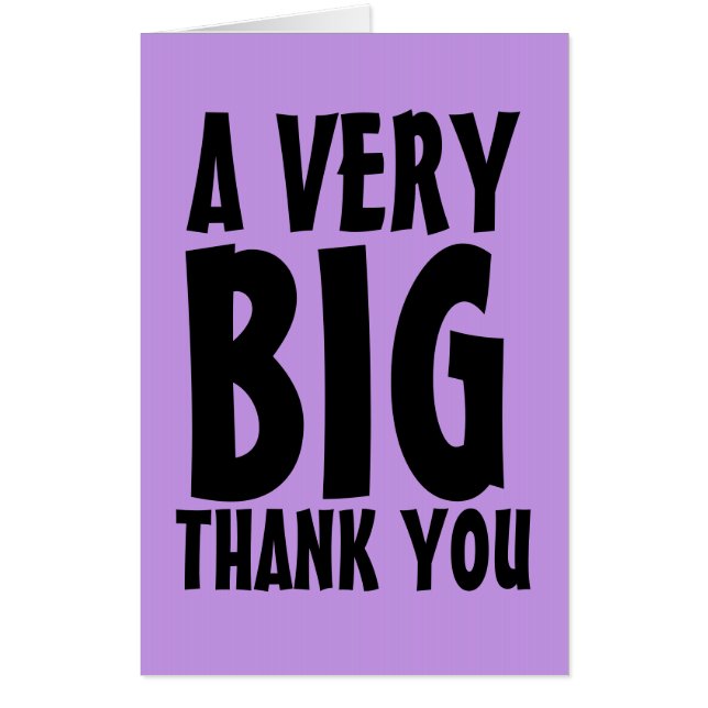 VERY BIG THANK YOU OVERSIZED GIANT GREETING CARD (Front)