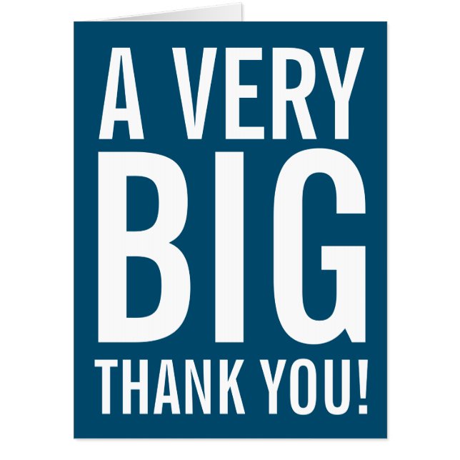 Very Big Thank You Oversized Greeting Card (Front)