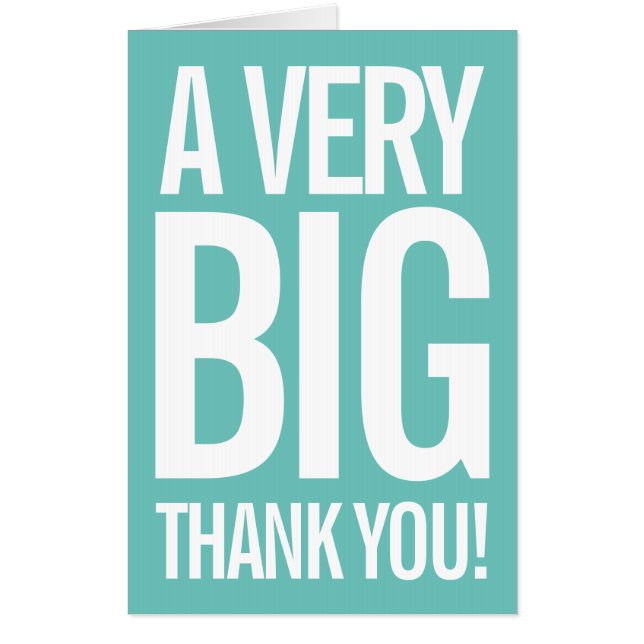 Very Big Thank You Oversized Greeting Card (Front)