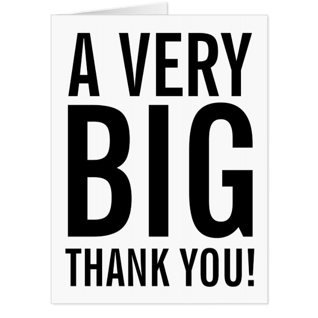 Very Big Thank You Oversized Greeting Card (Front)